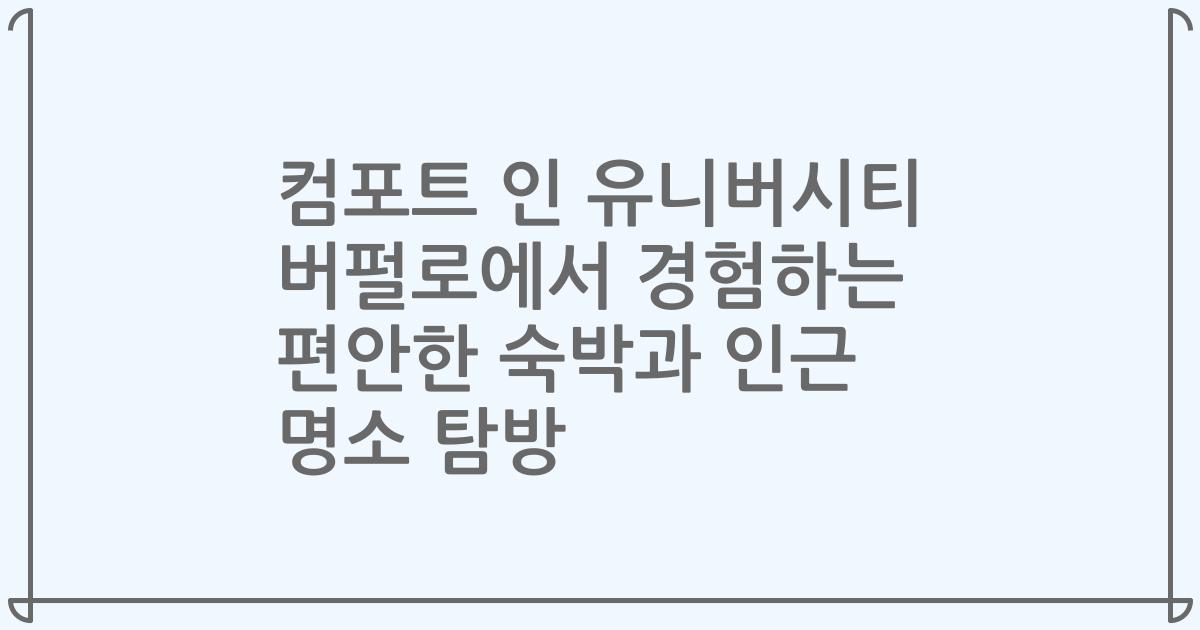 컴포트 인 유니버시티 버펄로에서 경험하는 편안한 숙박과 인근 명소 탐방