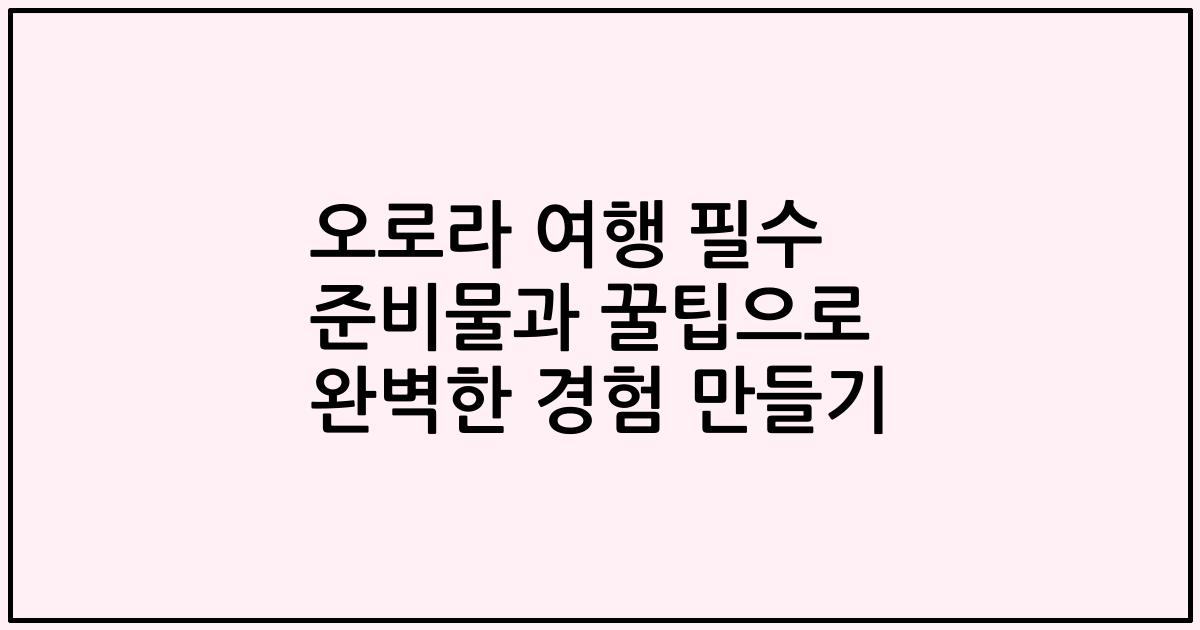 오로라 여행 필수 준비물과 꿀팁으로 완벽한 경험 만들기
